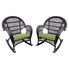 HomeStock Wicker Rocker Chair with Cushion - Set of 2