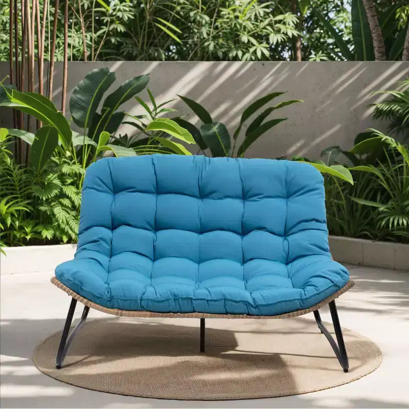 Crestlive Products Outdoor Patio Loveseat All-Weather Rattan With Soft Cushions For Balcony Poolside