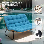 Crestlive Products Outdoor Patio Loveseat All-Weather Rattan With Soft Cushions For Balcony Poolside