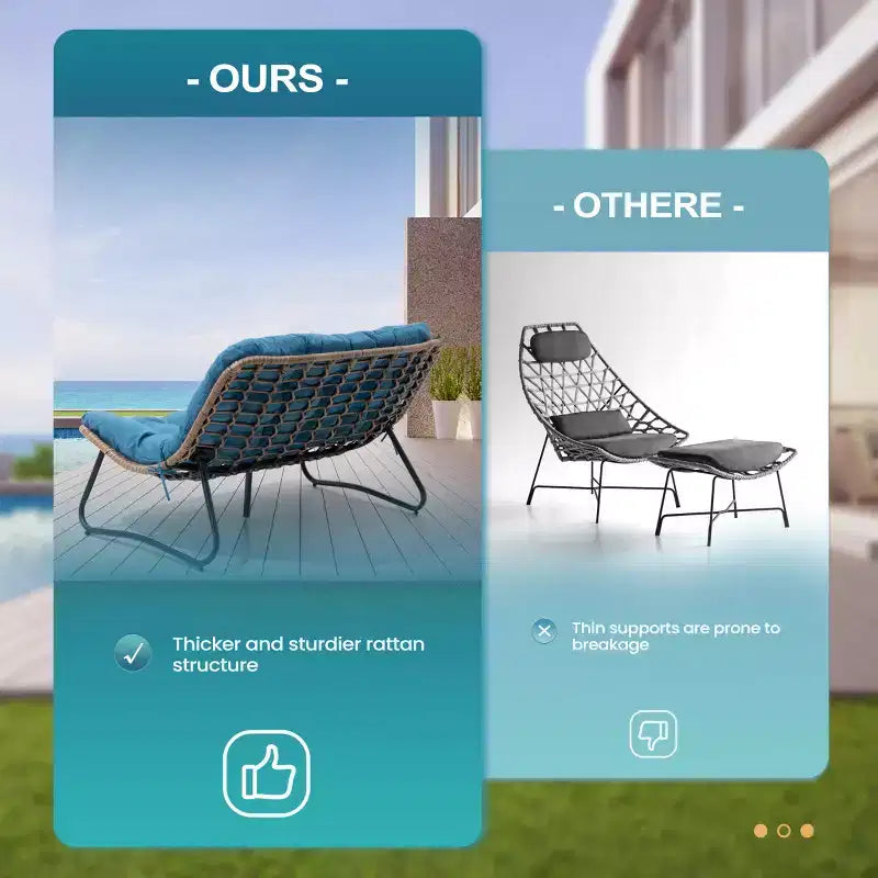 Crestlive Products Outdoor Patio Loveseat All-Weather Rattan With Soft Cushions For Balcony Poolside