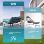 Crestlive Products Outdoor Patio Loveseat All-Weather Rattan With Soft Cushions For Balcony Poolside