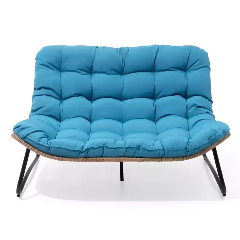 Crestlive Products Outdoor Patio Loveseat All-Weather Rattan With Soft Cushions For Balcony Poolside