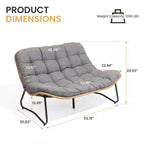 Crestlive Products Outdoor Patio Loveseat All-Weather Rattan With Soft Cushions For Balcony Poolside