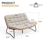 Crestlive Products Outdoor Patio Loveseat All-Weather Rattan With Soft Cushions For Balcony Poolside