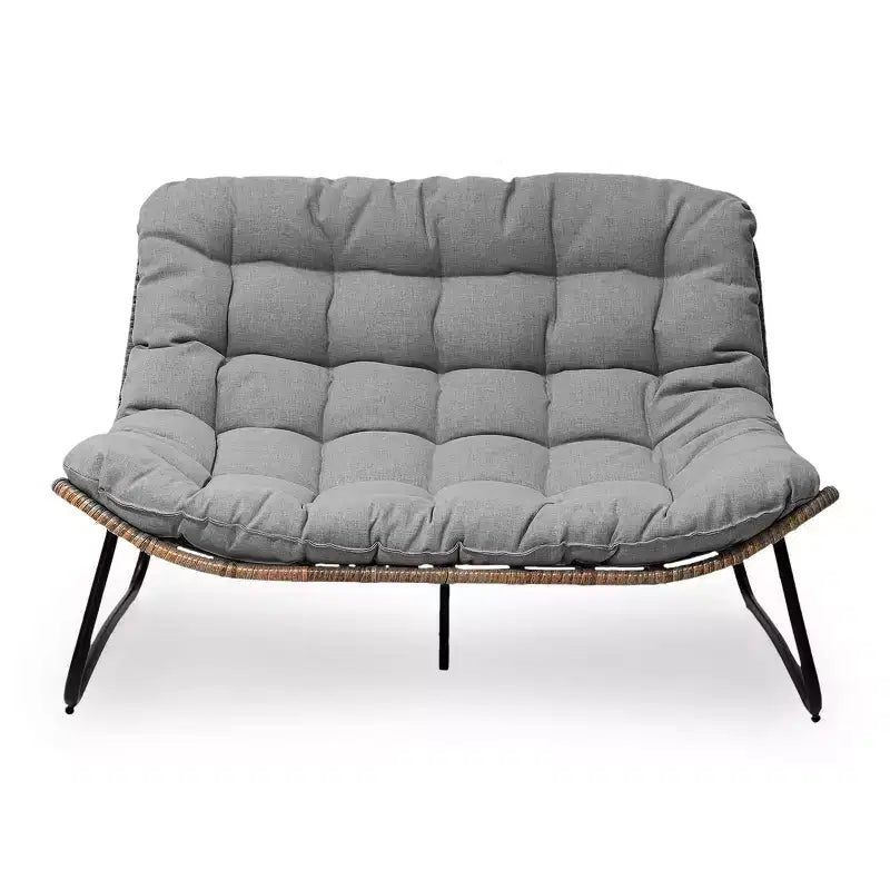Crestlive Products Outdoor Patio Loveseat All-Weather Rattan With Soft Cushions For Balcony Poolside