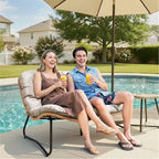 Crestlive Products Outdoor Patio Loveseat All-Weather Rattan With Soft Cushions For Balcony Poolside
