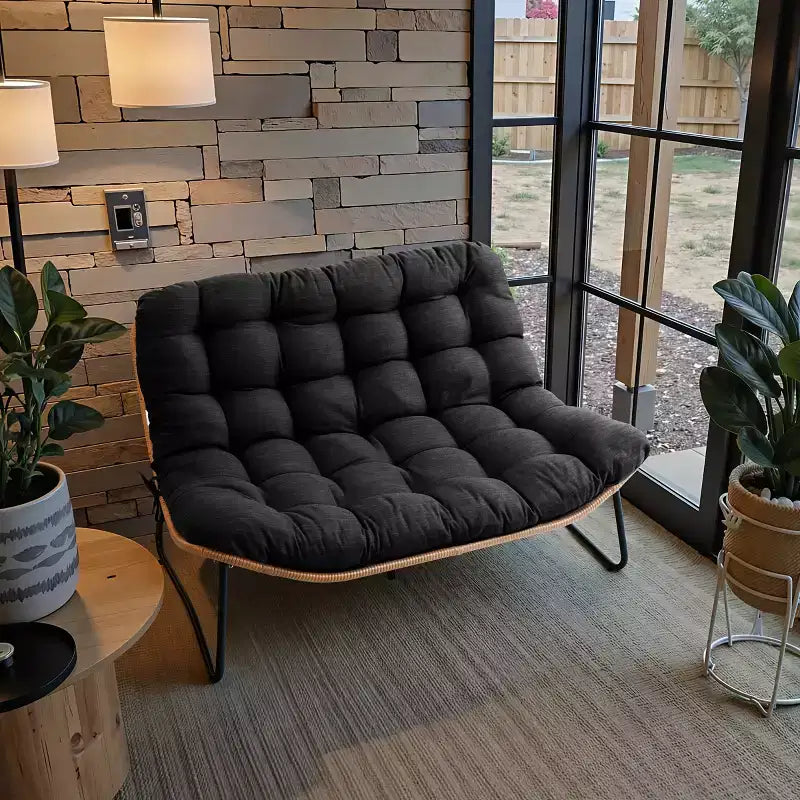 Crestlive Products Outdoor Patio Loveseat All-Weather Rattan With Soft Cushions For Balcony Poolside