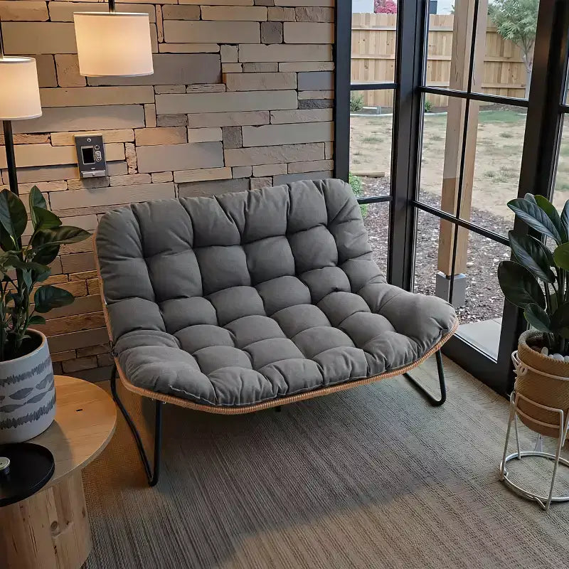 Crestlive Products Outdoor Patio Loveseat All-Weather Rattan With Soft Cushions For Balcony Poolside