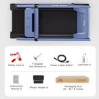 DeerRun A1 Pro+ Folding Treadmill with 6% Incline, Bluetooth Running Machine for Walking-Running