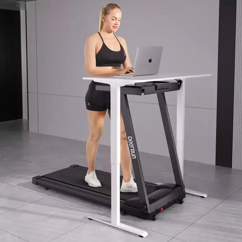 DeerRun A1 Pro+ Folding Treadmill with 6% Incline, Bluetooth Running Machine for Walking-Running