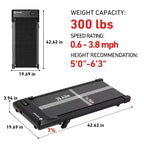 DeerRun Q2 Urban Plus Compact Walking Pad with 7% Incline Treadmill for Home & Office, Quiet Motor