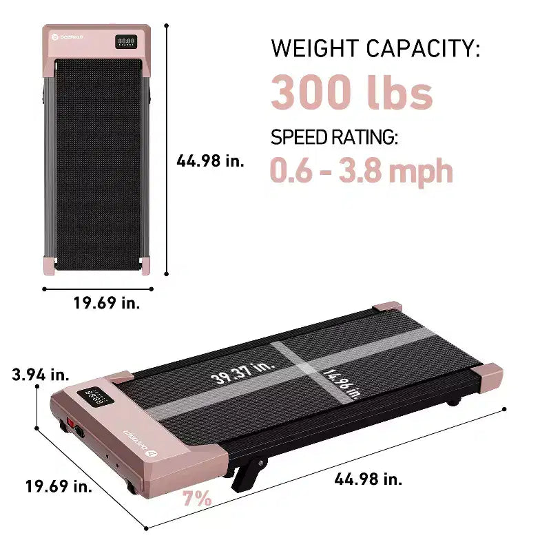 DeerRun Q2 Urban Plus Compact Walking Pad with 7% Incline Treadmill for Home & Office, Quiet Motor