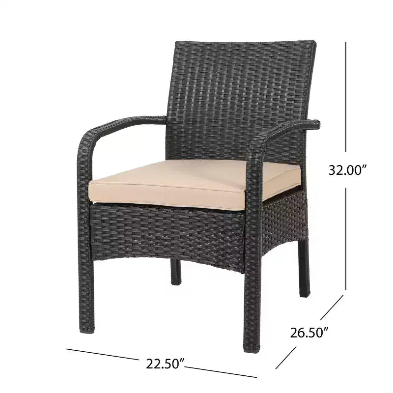 GDFStudio Kilburn Outdoor Wicker Club Chairs with Cushion (Set of 2)