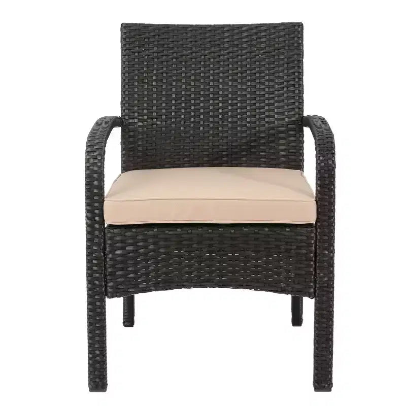 GDFStudio Kilburn Outdoor Wicker Club Chairs with Cushion (Set of 2)