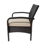 GDFStudio Kilburn Outdoor Wicker Club Chairs with Cushion (Set of 2)