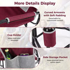 Costway Outdoor Rocker Camping Chair for Adults with Dual Springs Padded Back Black/Red