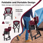 Costway Outdoor Rocker Camping Chair for Adults with Dual Springs Padded Back Black/Red