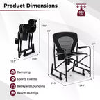 Costway Outdoor Rocker Camping Chair for Adults with Dual Springs Padded Back Black/Red