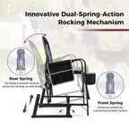 Costway Outdoor Rocker Camping Chair for Adults with Dual Springs Padded Back Black/Red