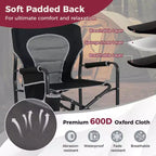 Costway Outdoor Rocker Camping Chair for Adults with Dual Springs Padded Back Black/Red