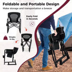 Costway Outdoor Rocker Camping Chair for Adults with Dual Springs Padded Back Black/Red