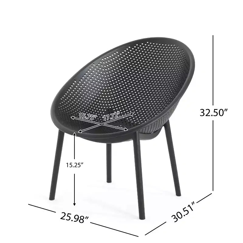 GDFStudio Harrah Outdoor Polypropylene Gable Accent Chair