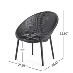 GDFStudio Harrah Outdoor Polypropylene Gable Accent Chair