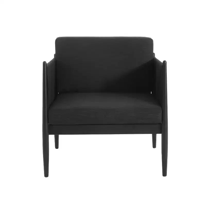 GDFStudio Elowen Outdoor Aluminum Frame Club Chair with Pencil Legs, Black