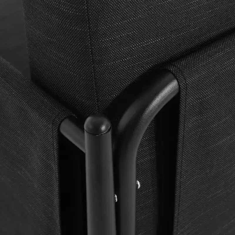 GDFStudio Elowen Outdoor Aluminum Frame Club Chair with Pencil Legs, Black