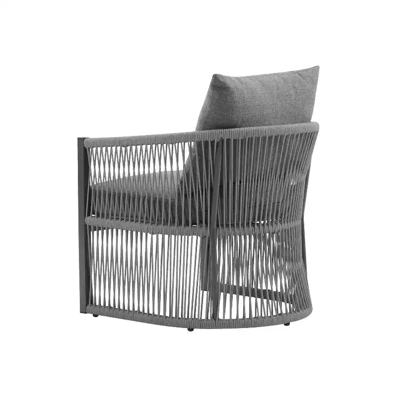 Christopher Knight Home Cassie Outdoor Aluminum Club Chair with Rope Accents