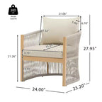 Christopher Knight Home Cassie Outdoor Aluminum Club Chair with Rope Accents