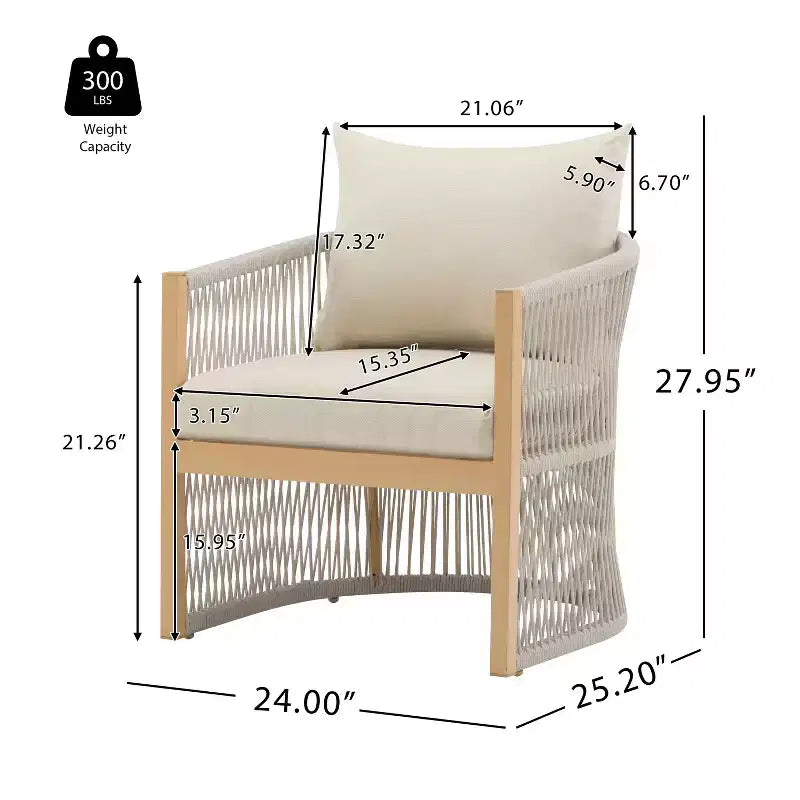 Christopher Knight Home Cassie Outdoor Aluminum Club Chair with Rope Accents