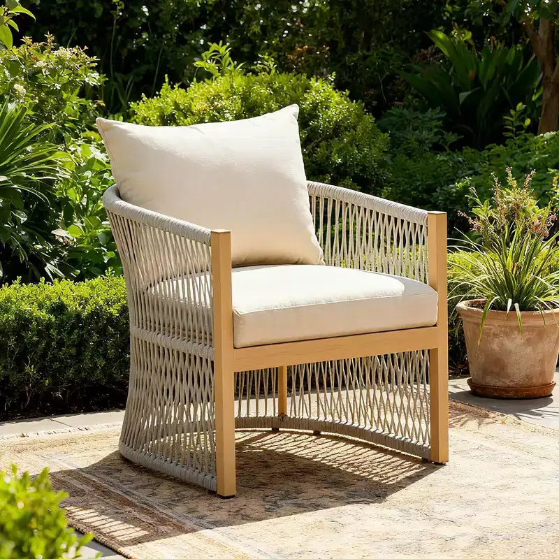 Christopher Knight Home Cassie Outdoor Aluminum Club Chair with Rope Accents