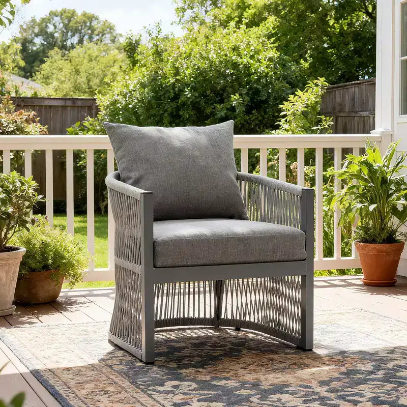 Christopher Knight Home Cassie Outdoor Aluminum Club Chair with Rope Accents