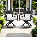 Christopher Knight Home Olivia Modern Aluminum Stable Base Swivel Chairs with Removable Sunbrella Cushions ( Set of 2)