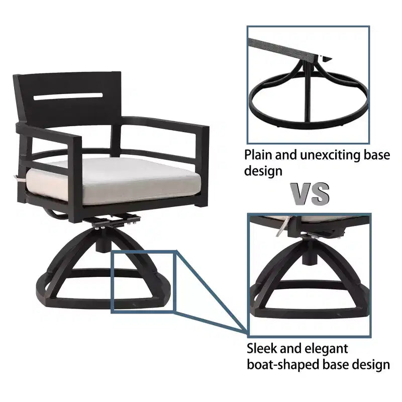 Christopher Knight Home Olivia Modern Aluminum Stable Base Swivel Chairs with Removable Sunbrella Cushions ( Set of 2)