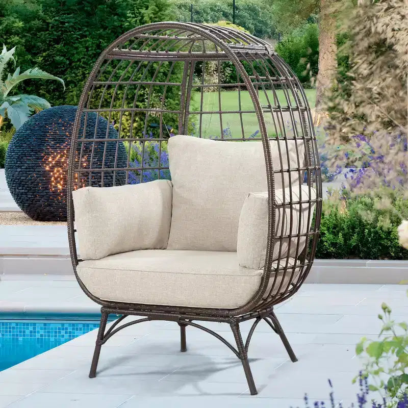 UPTIOT Egg Patio Chair with Cushions