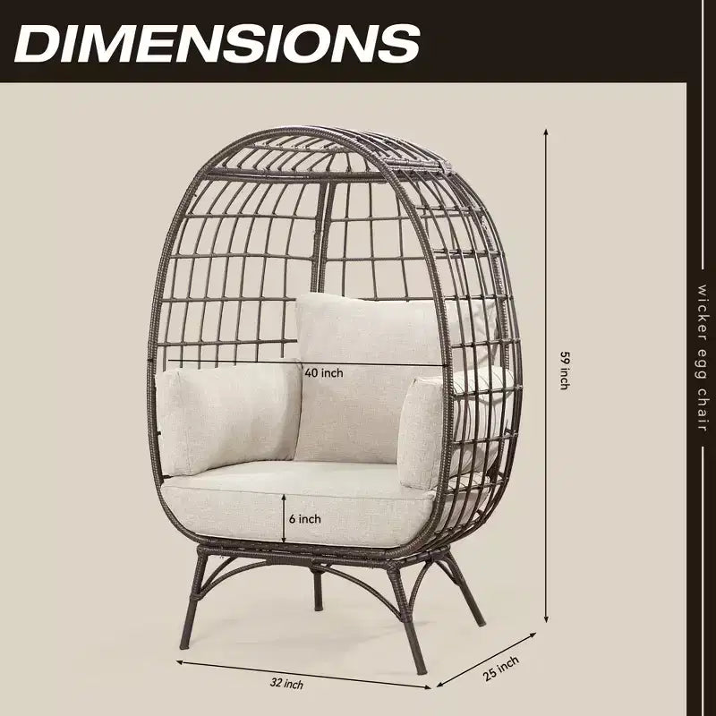 UPTIOT Egg Patio Chair with Cushions