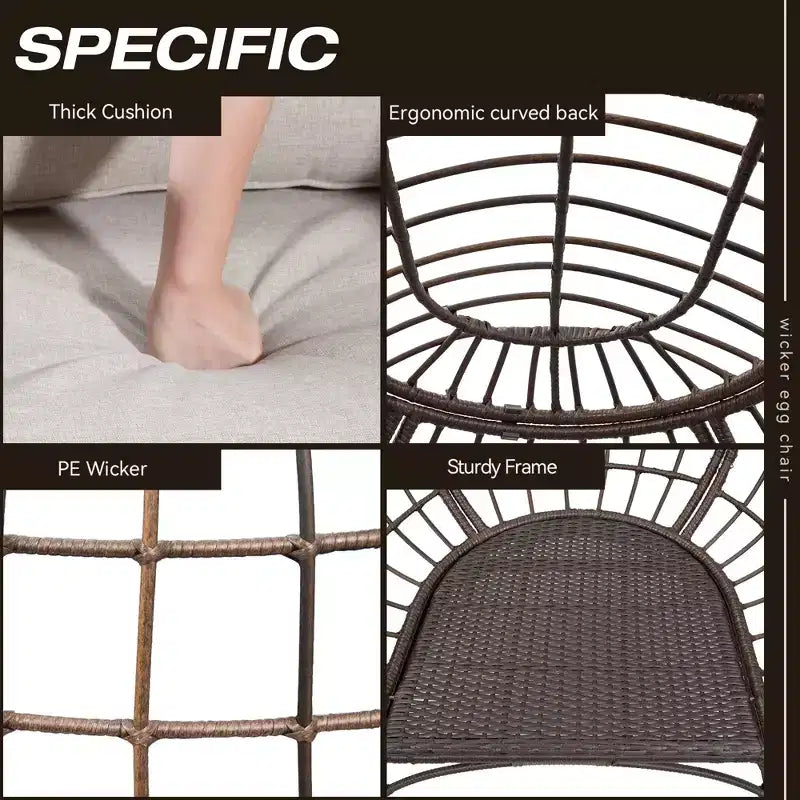 UPTIOT Egg Patio Chair with Cushions