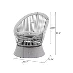 Christopher Knight Home Acheson Modern Outdoor Rattan and Iron Upholstered Accent Chair
