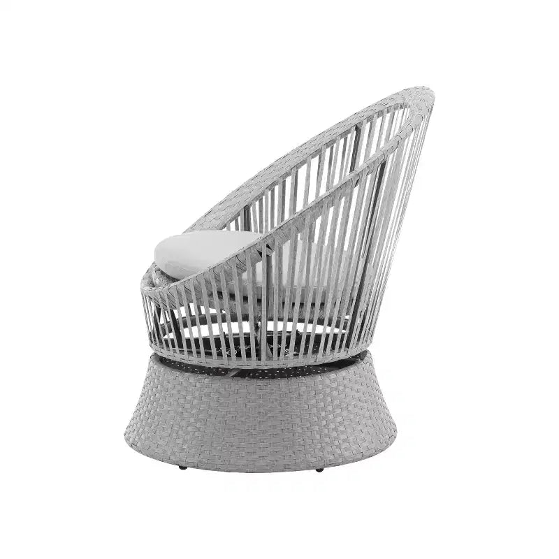 Christopher Knight Home Acheson Modern Outdoor Rattan and Iron Upholstered Accent Chair