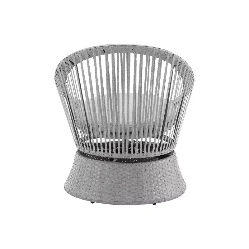 Christopher Knight Home Acheson Modern Outdoor Rattan and Iron Upholstered Accent Chair