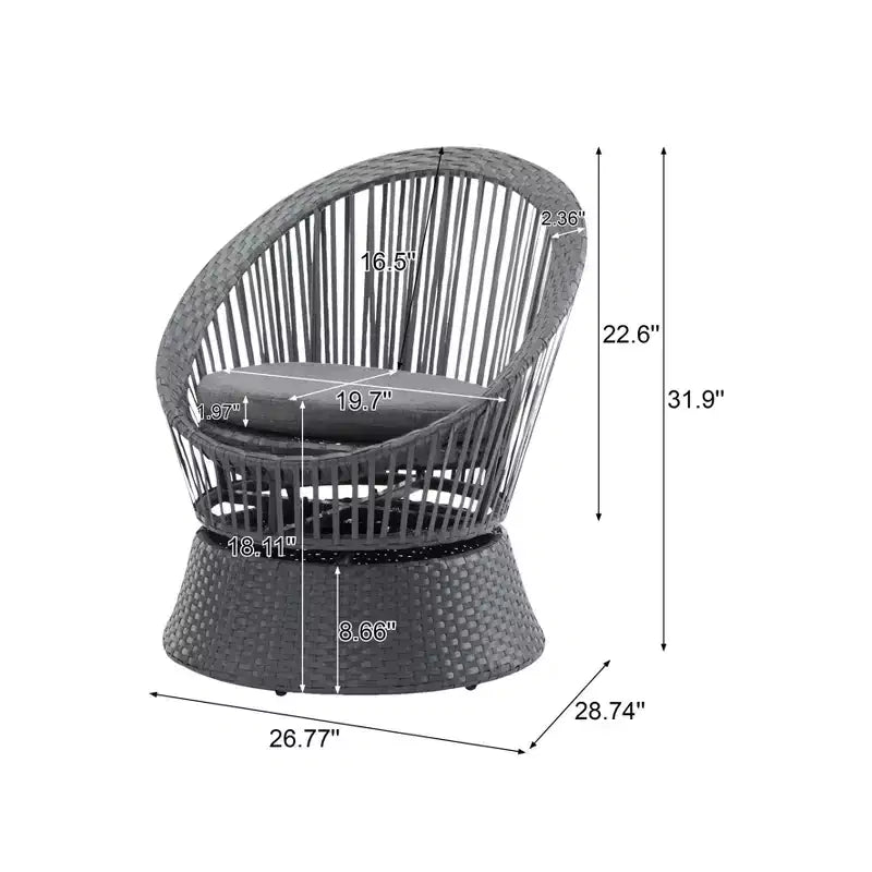 Christopher Knight Home Acheson Modern Outdoor Rattan and Iron Upholstered Accent Chair