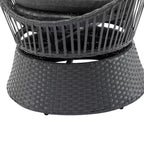 Christopher Knight Home Acheson Modern Outdoor Rattan and Iron Upholstered Accent Chair