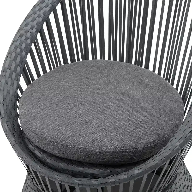 Christopher Knight Home Acheson Modern Outdoor Rattan and Iron Upholstered Accent Chair