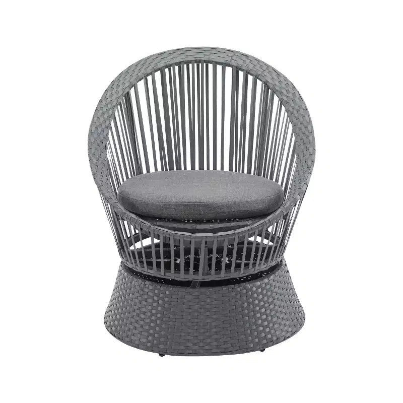 Christopher Knight Home Acheson Modern Outdoor Rattan and Iron Upholstered Accent Chair