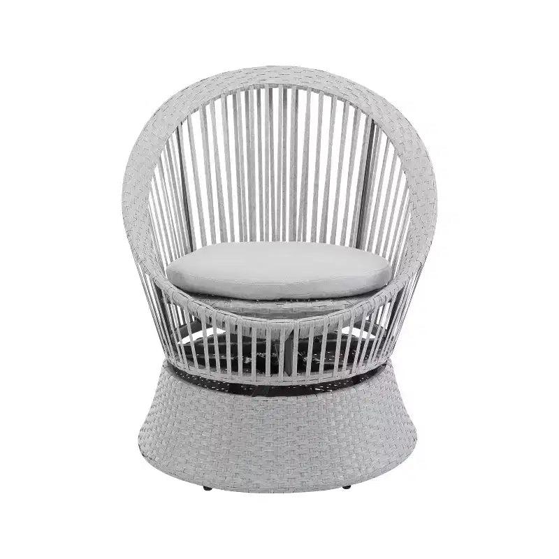 Christopher Knight Home Acheson Modern Outdoor Rattan and Iron Upholstered Accent Chair