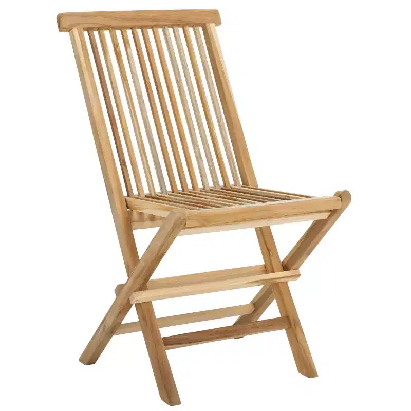Marcus Teak Folding Chair Indoor/Outdoor (Set of 2) - PAT6600 - Natural - Safavieh