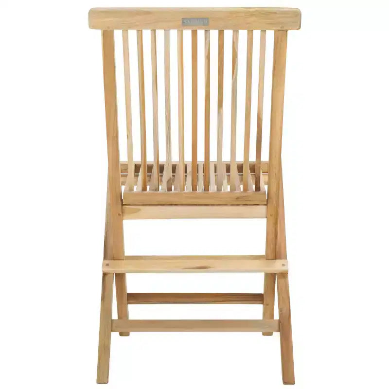 Marcus Teak Folding Chair Indoor/Outdoor (Set of 2) - PAT6600 - Natural - Safavieh
