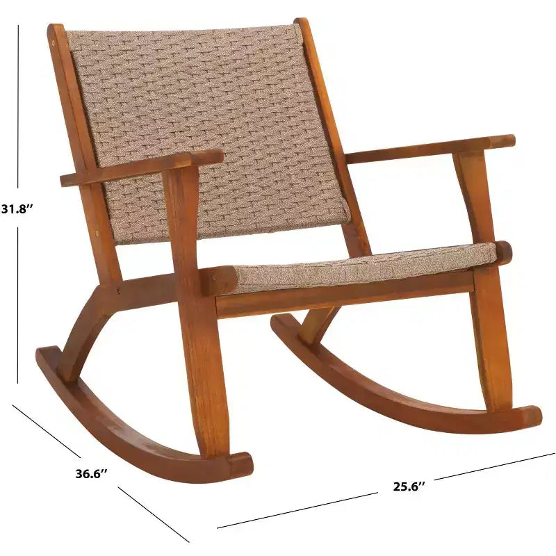 Daniel Rocking Chair Indoor/Outdoor - PAT7094 - Natural/Natural - Safavieh